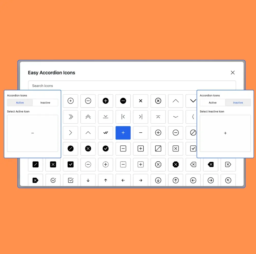 icons accordion icons