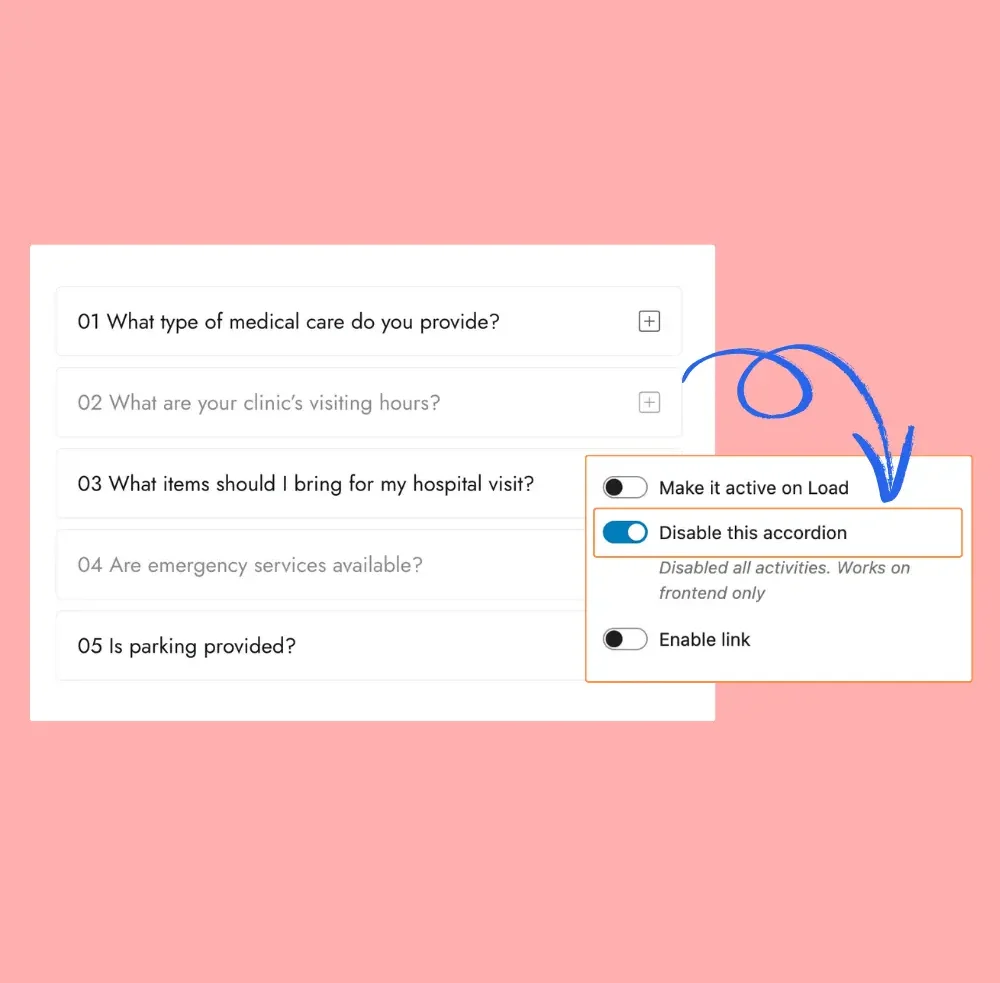 Disable item accordion Disable item